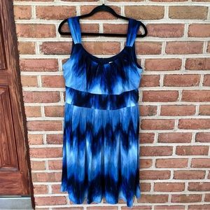 Multi shades of blue summer sleeveless dress.  size: women’s 14
